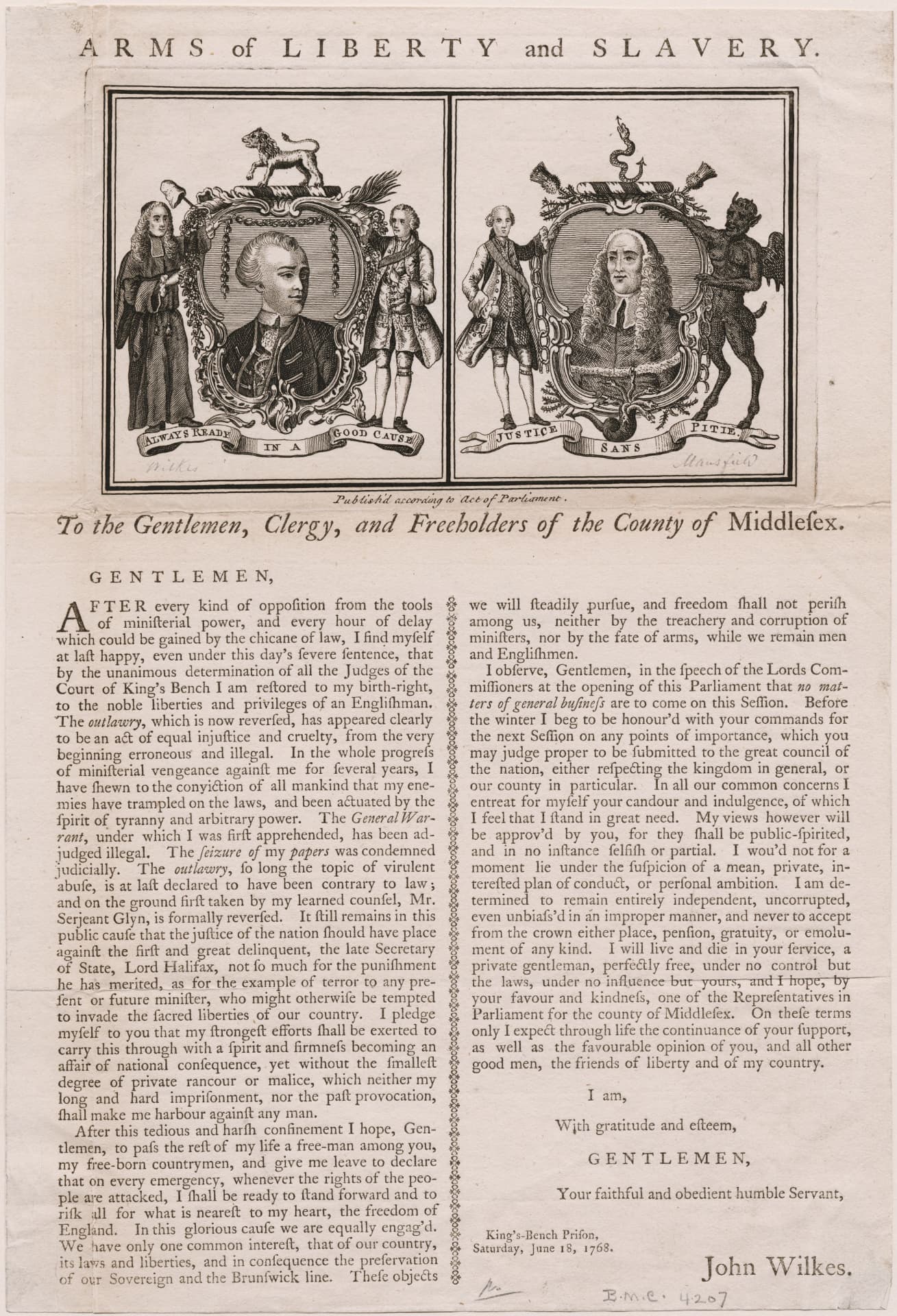 Arms of Liberty and Slavery